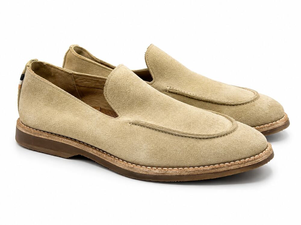 ALLEN EDMONDS Denali Venetian Suede Leather Loafers Bone Cream Sz 12 $450